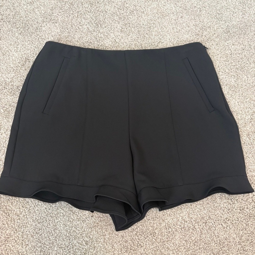 Fifteen Twenty Ruffle Shorts Womens S Black High Waist Preppy Coquette Cute